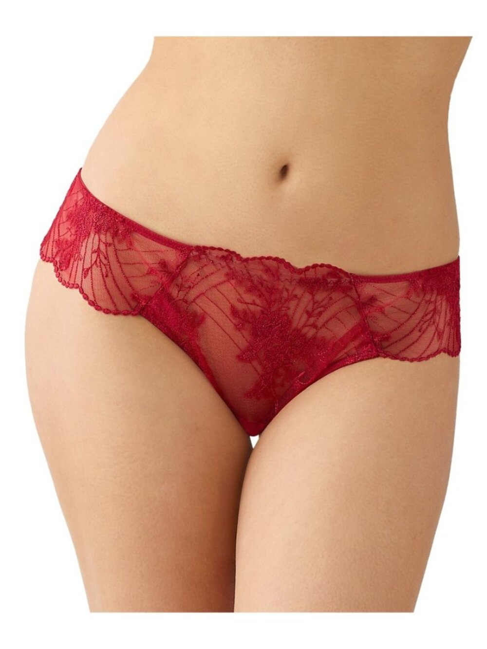 Wacoal Midnight Soiree Embroidered Tanga Panty Regina Red Size M NWT